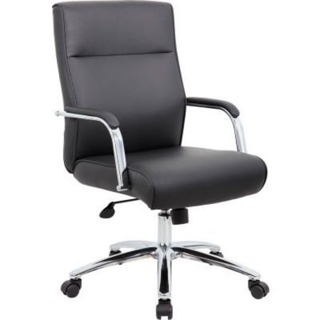 Boss Office Products Boss Modern Executive Vinyl Conference Chair - Black B696C-BK